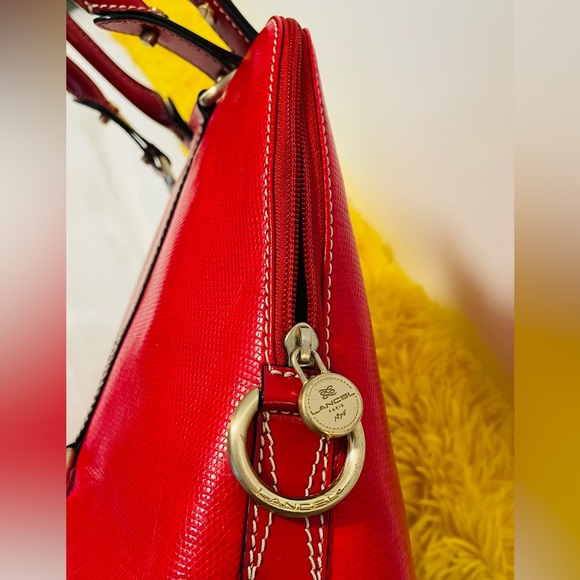 Lancel Authentic Vintage Red Leather Handbag - Picture 8 of 12